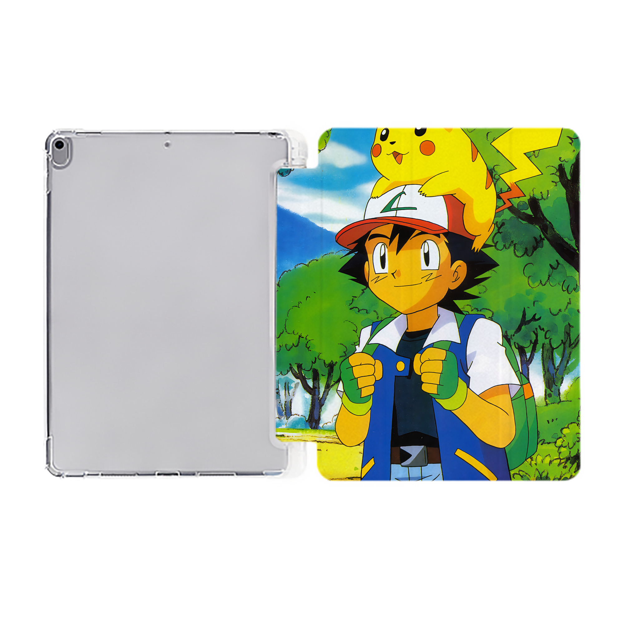 （画像用） ポケットモンスター Pokémon IPad ケース ペン収納付き 三つ折りスタンド PUレザー×シリコン 対応機種9.5/10.5/10.9インチ